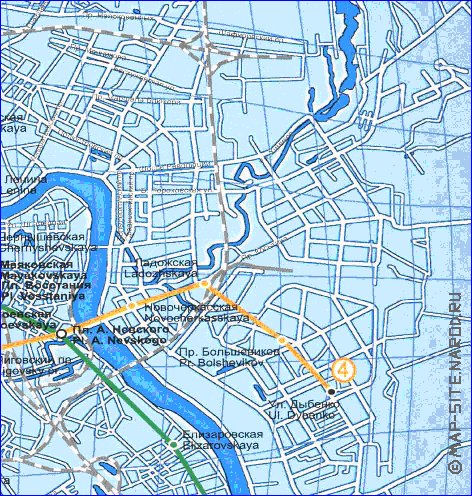 Transport carte de Saint-Petersbourg