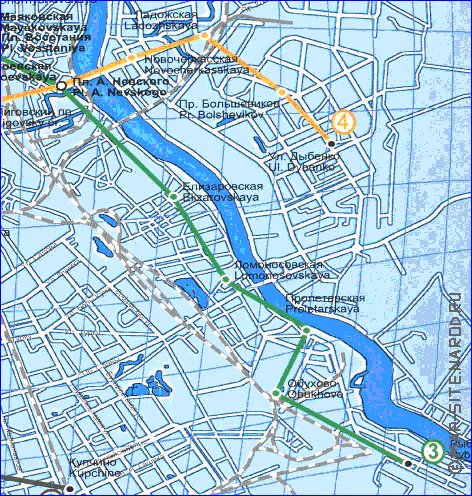 Transport carte de Saint-Petersbourg