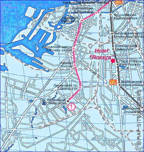 Transport carte de Saint-Petersbourg