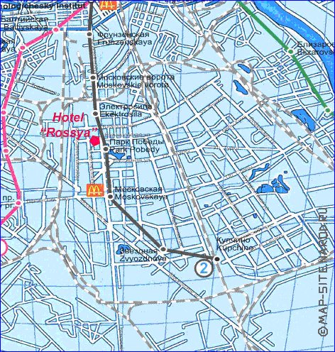 Transport carte de Saint-Petersbourg