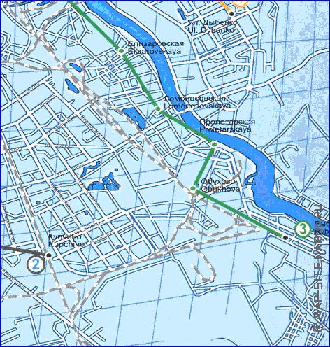 Transport carte de Saint-Petersbourg