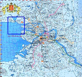 Transporte mapa de Sao Petersburgo