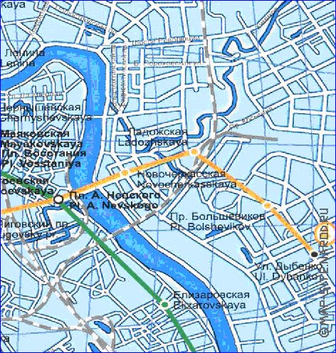 Transporte mapa de Sao Petersburgo