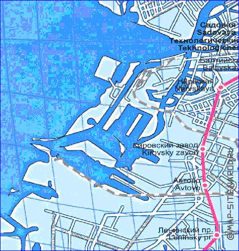 Transport carte de Saint-Petersbourg