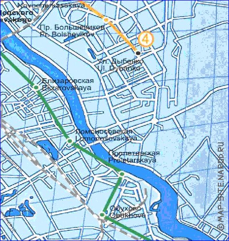 Transport carte de Saint-Petersbourg