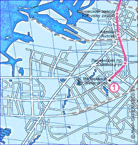 Transport carte de Saint-Petersbourg