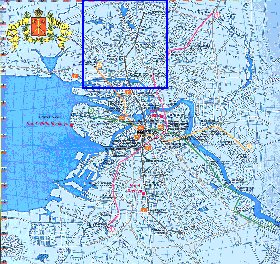 Transporte mapa de Sao Petersburgo