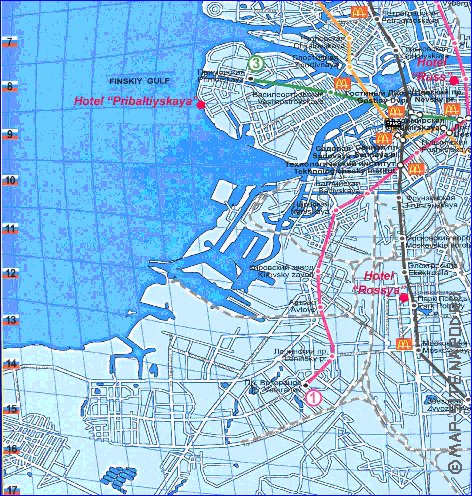 Transport carte de Saint-Petersbourg