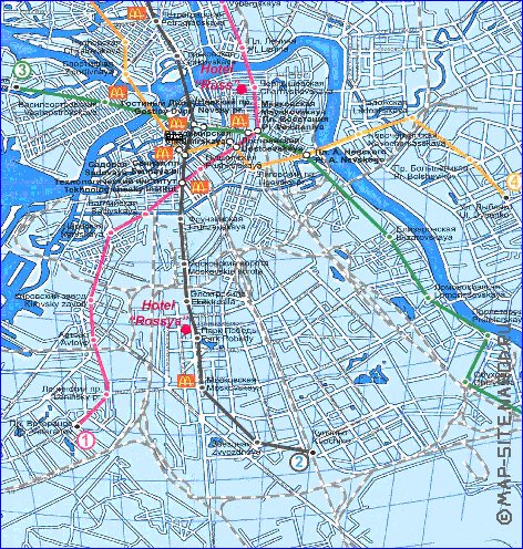 Transport carte de Saint-Petersbourg