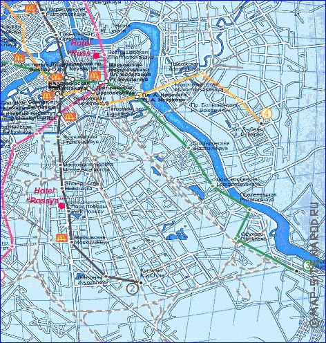 Transport carte de Saint-Petersbourg