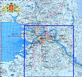 Transport carte de Saint-Petersbourg