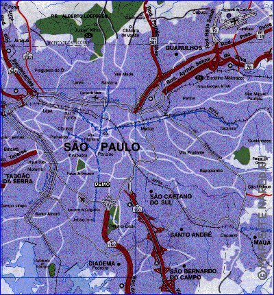 carte de Sao Paulo en portugais