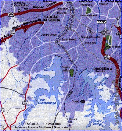 carte de Sao Paulo en portugais