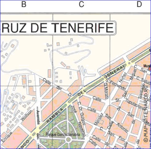 carte de Santa Cruz de Tenerife