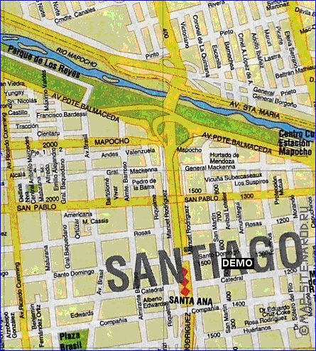 carte de Santiago du Chili en espagnol