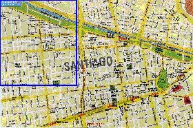 carte de Santiago du Chili en espagnol