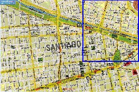 carte de Santiago du Chili en espagnol