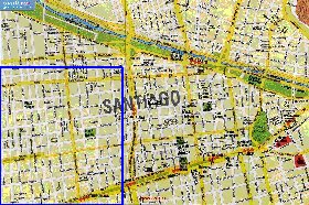 mapa de Santiago do Chile em espanhol