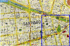 carte de Santiago du Chili en espagnol