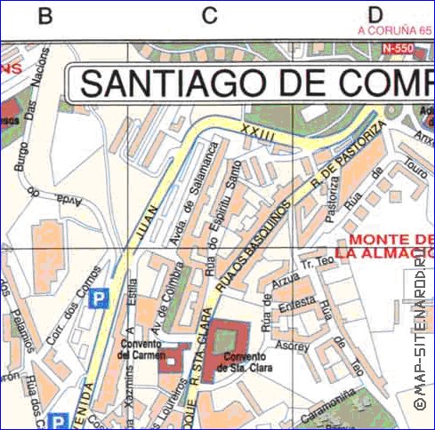mapa de Santiago de Compostela