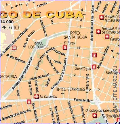 carte de Santiago de Cuba