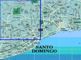 mapa de Santo Domingo em espanhol