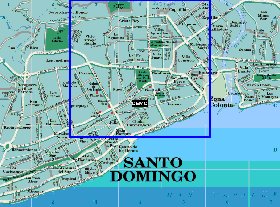 mapa de Santo Domingo em espanhol