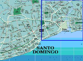 mapa de Santo Domingo em espanhol