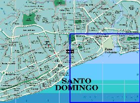 mapa de Santo Domingo em espanhol