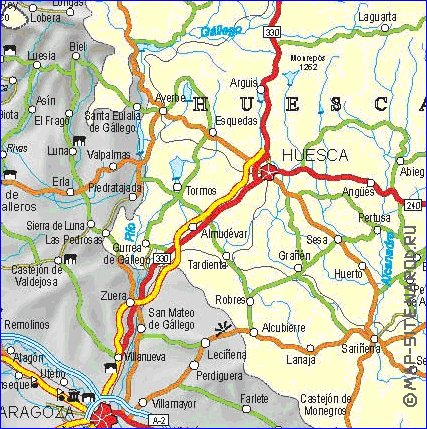 carte de  la province Province de Saragosse