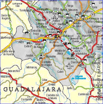 mapa de  provincia Provincia de Saragoca