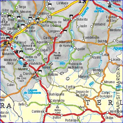 mapa de  provincia Provincia de Saragoca