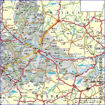 mapa de  provincia Provincia de Saragoca