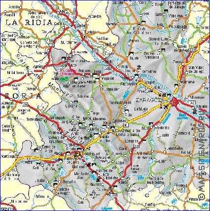 mapa de  provincia Provincia de Saragoca