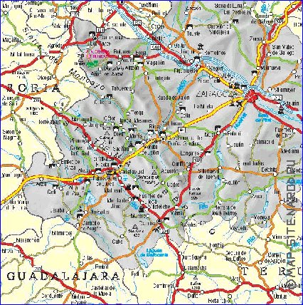 mapa de  provincia Provincia de Saragoca