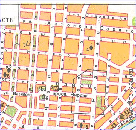 mapa de Saratov