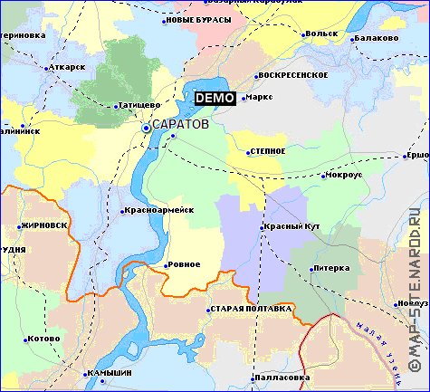 carte de Oblast de Saratov