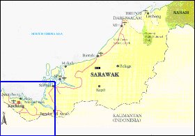 carte de Sarawak en anglais