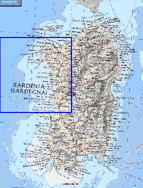 carte de Sardaigne en anglais