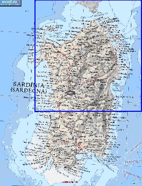 carte de Sardaigne en anglais