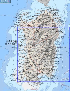 carte de Sardaigne en anglais