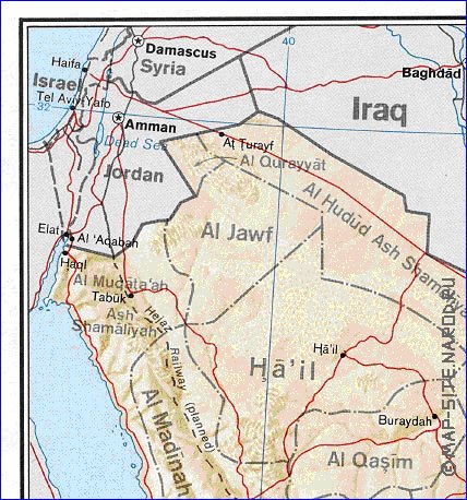 Administrativa mapa de Arabia Saudita em ingles