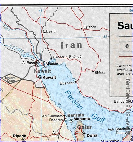 Administratives carte de Arabie saoudite en anglais