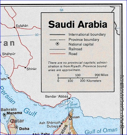 Administrativa mapa de Arabia Saudita em ingles