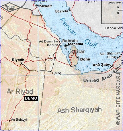 Administratives carte de Arabie saoudite en anglais