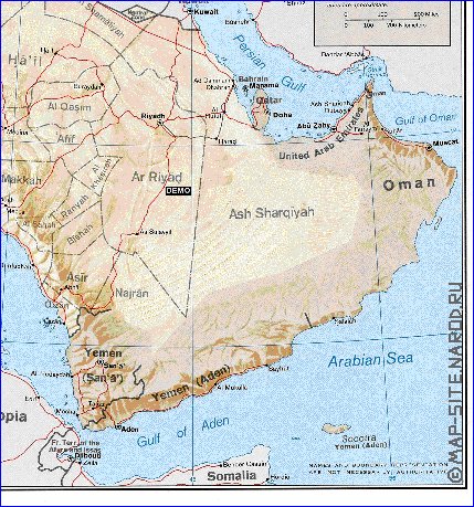 Administrativa mapa de Arabia Saudita em ingles