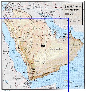 Administrativa mapa de Arabia Saudita em ingles