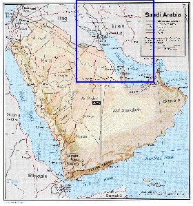 Administratives carte de Arabie saoudite en anglais