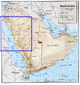 Administratives carte de Arabie saoudite en anglais