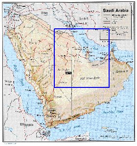 Administratives carte de Arabie saoudite en anglais